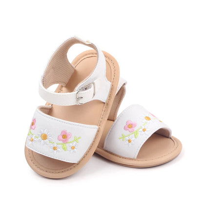 Embroidered Flower Baby Girl Summer Sandals