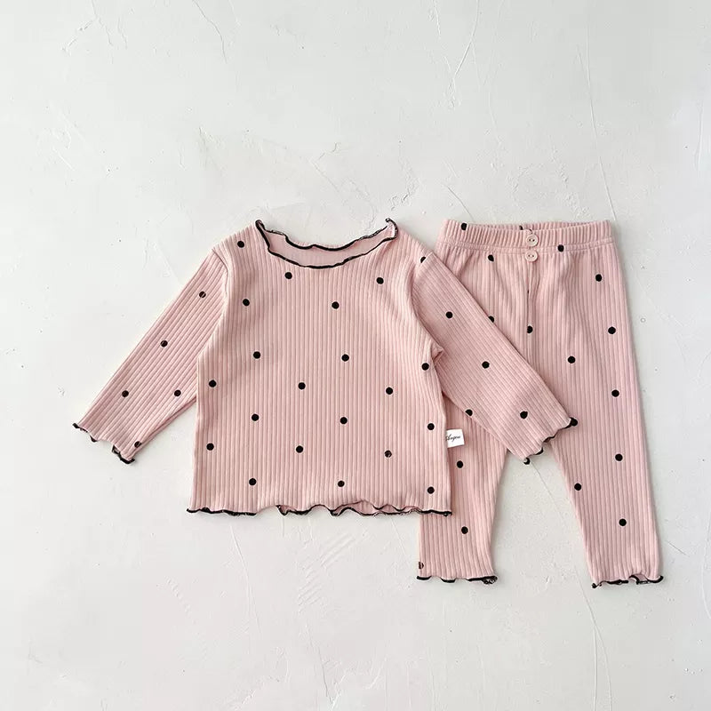 Spring Baby Dot Print Sleeper Set - Infant Indoor Wear