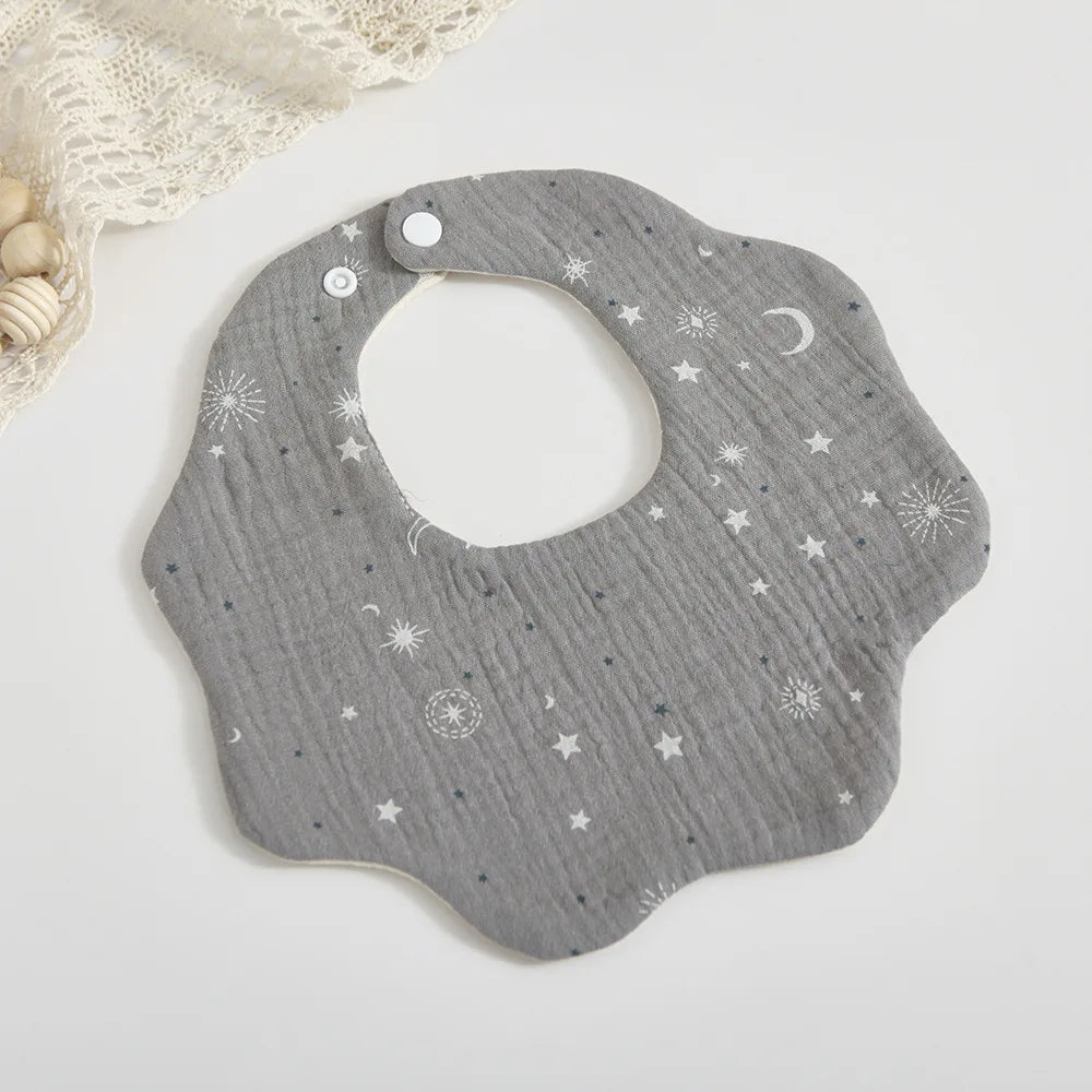 Soft Cotton Petal Print Baby Feeding Bibs