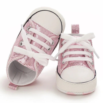 Baby Sequined Canvas Shoes - Stylish Casual First Walking Shoes