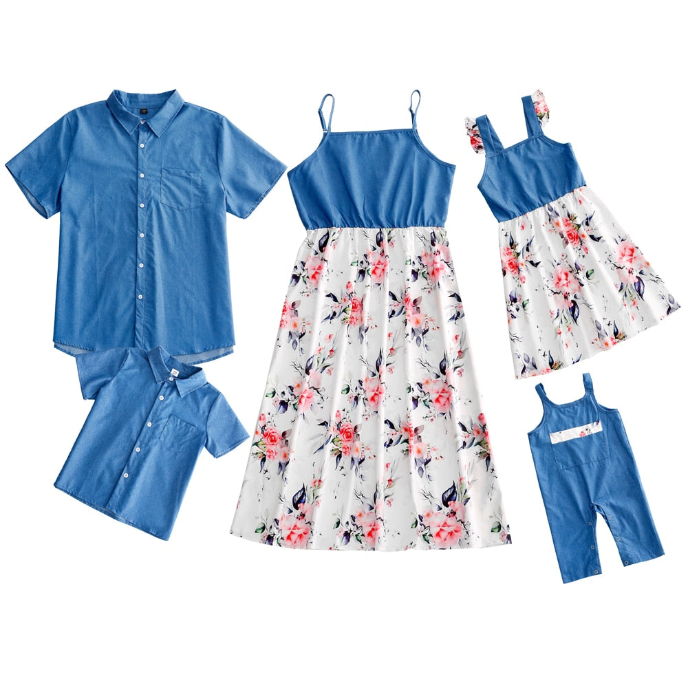 Family Matching Outfits Parent-child Clothes