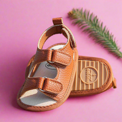 New Baby Sandals: PU Soft Sole Anti-Slip Infant First Walker Crib Shoes