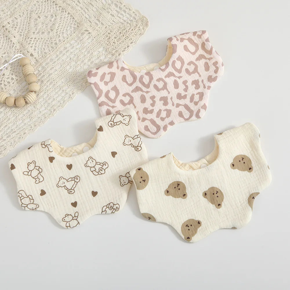 Soft Cotton Petal Print Baby Feeding Bibs