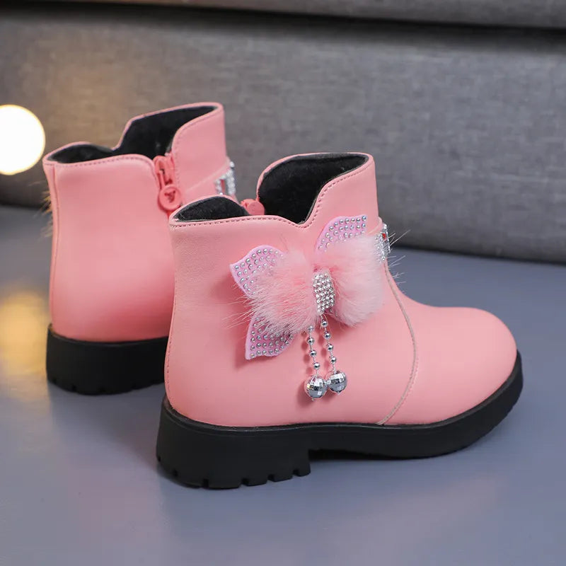 Cozy Mid-Length Leather Boots for Stylish Kids