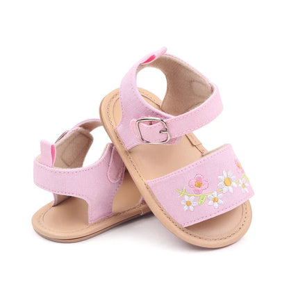 Embroidered Flower Baby Girl Summer Sandals