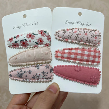 Cute Baby Girl Hair Clips: Flower Print, Sweet (2 Sets/Lot)