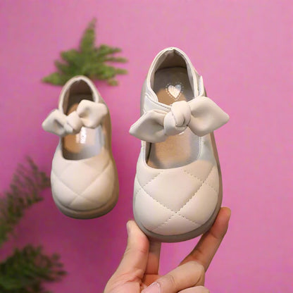 Girls' Bow Leather Shoes: Soft Spring/Autumn Style