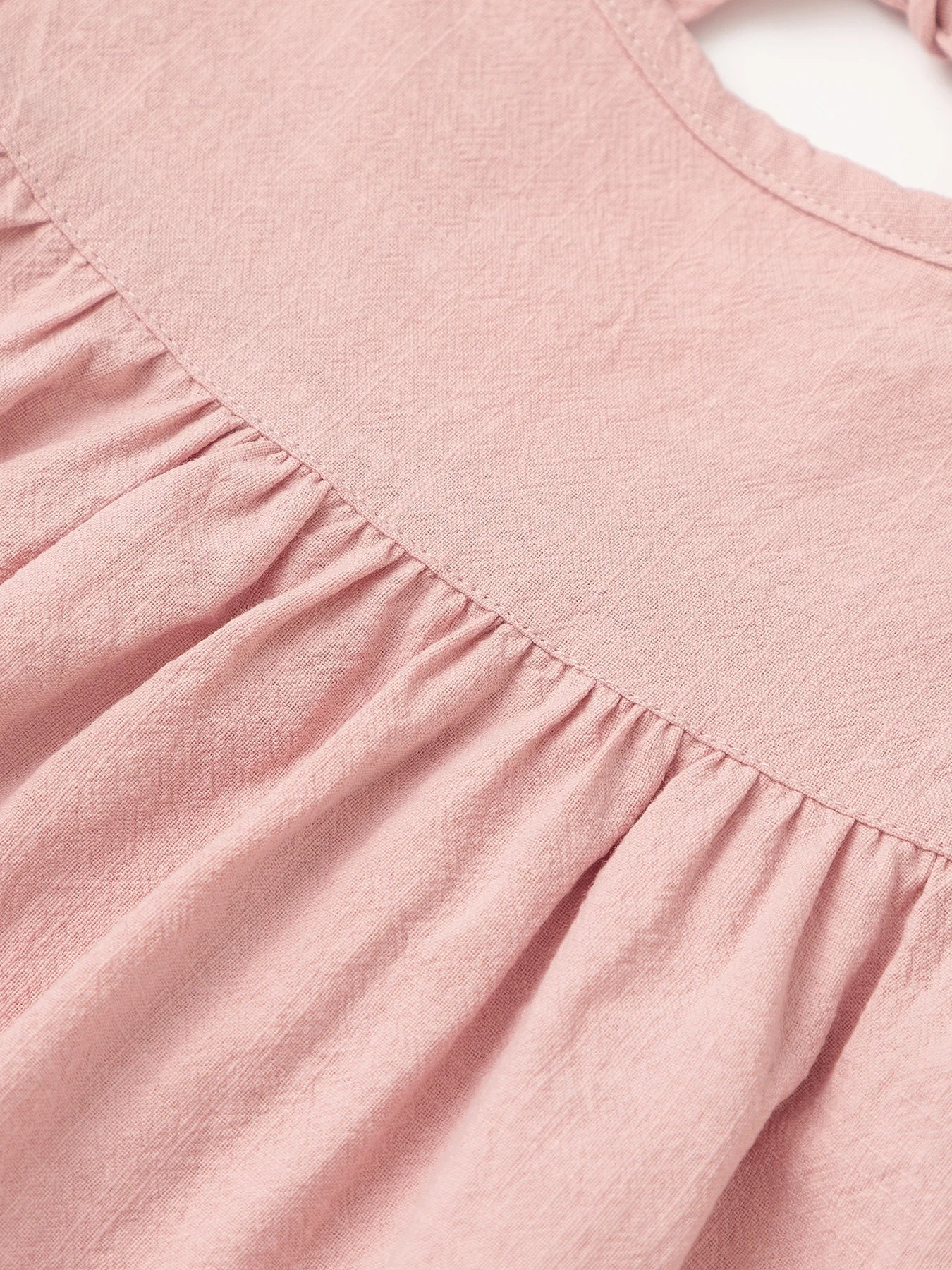 Baby Girls' Tie-back Overall Dress: Cotton Summer Casual Wear