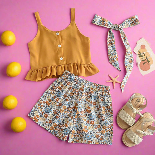 Summer Girl Outfit: Flower Shorts