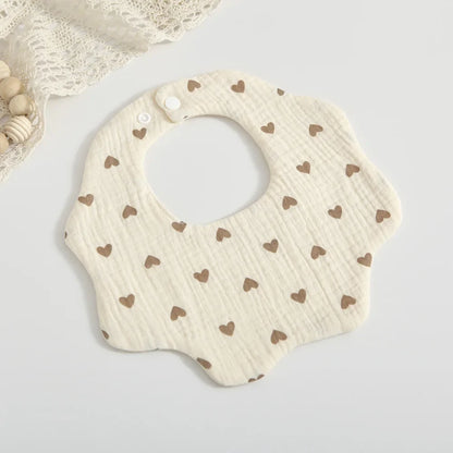 Soft Cotton Petal Print Baby Feeding Bibs
