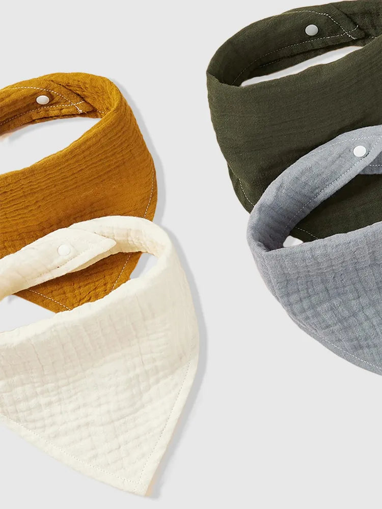 Organic Cotton Bibs: Super Absorbent 4-Pack Set for Babies