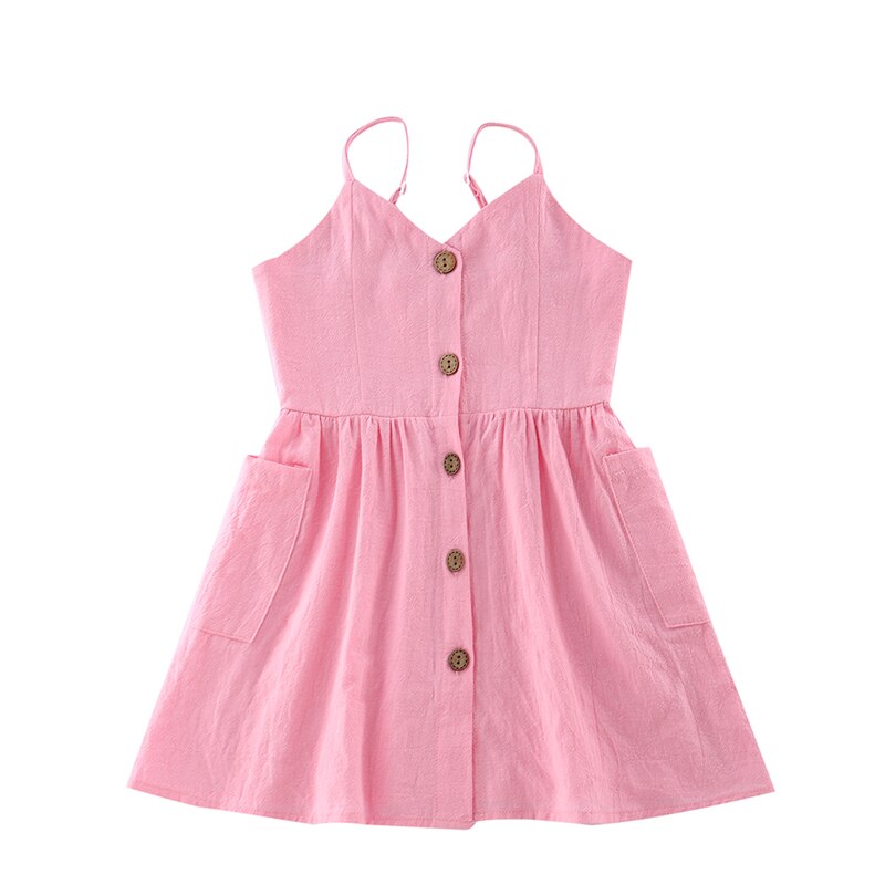Button Dress with Pocket Baby Overall Rompers Family Matching Outfits