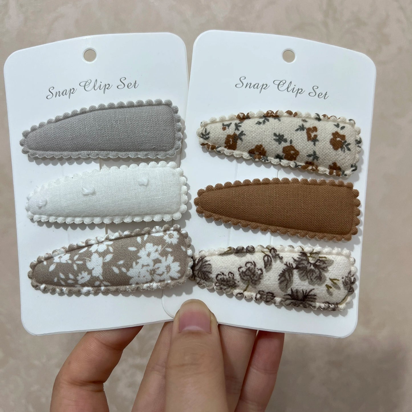 Cute Baby Girl Hair Clips: Flower Print, Sweet (2 Sets/Lot)