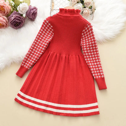 Girl's Sweater Dress - Autumn/Winter Knitted Princess Costume (4Y-8Y)