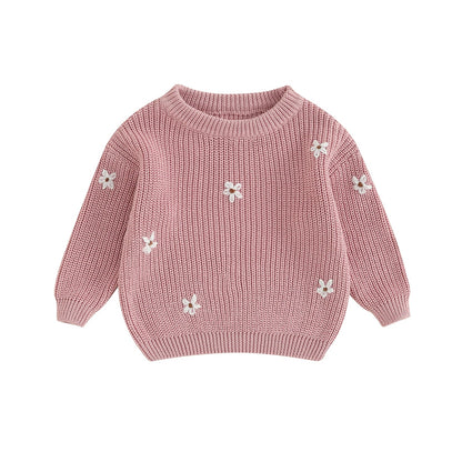Cute Flower Knit Sweater - Cozy Knitwear for Newborns