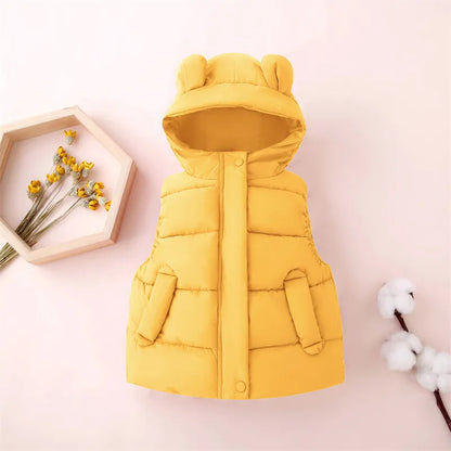 Toddler Hooded Cotton Padded Vests (1Yrs-7Yrs)