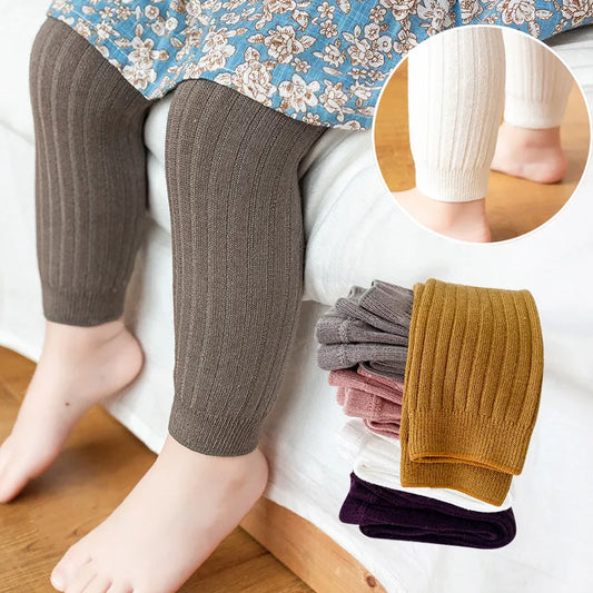Warm Baby Leggings - Spring/Autumn Soild Color Cotton Pants for Kids