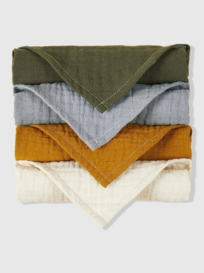 Organic Cotton Bibs: Super Absorbent 4-Pack Set for Babies