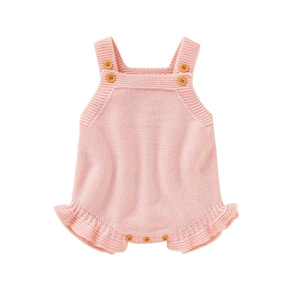 Knitted Baby Girls Summer Rompers