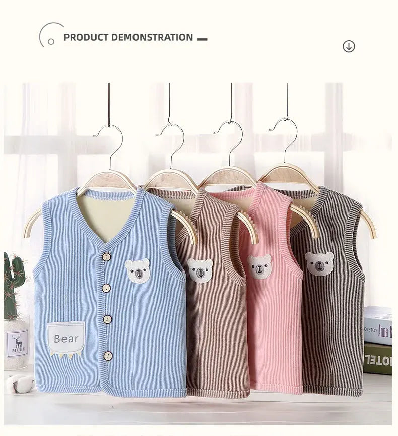Kids Thicken Velvet-Lined Waistcoat