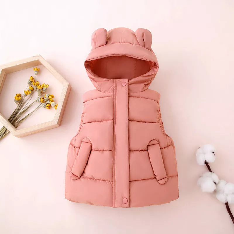Toddler Hooded Cotton Padded Vests (1Yrs-7Yrs)