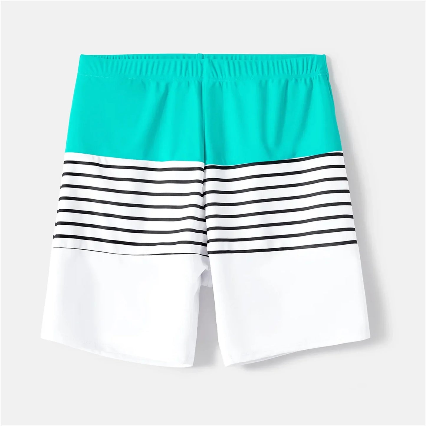 Family Matching Swimwear: Striped One-Piece & Colorblock Trunks, Summer Ready