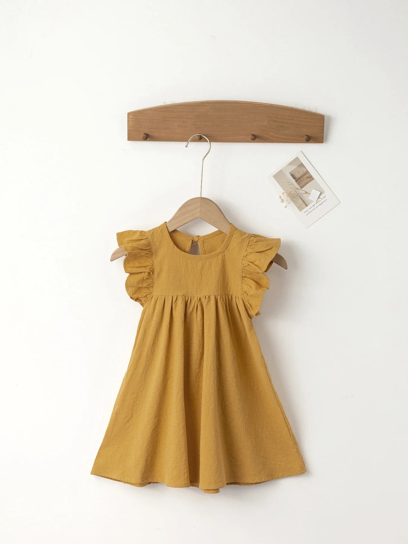 Baby Girls' Tie-back Overall Dress: Cotton Summer Casual Wear