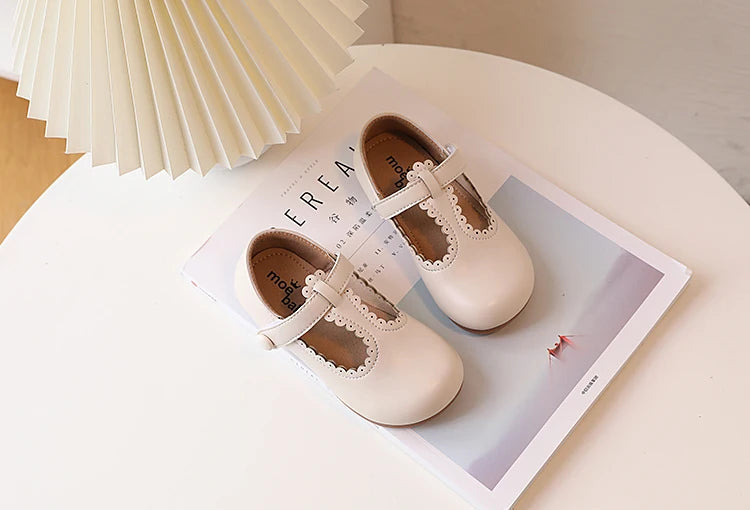 Princess T-Strap Leather Flats: Sweet Retro Dress Shoes