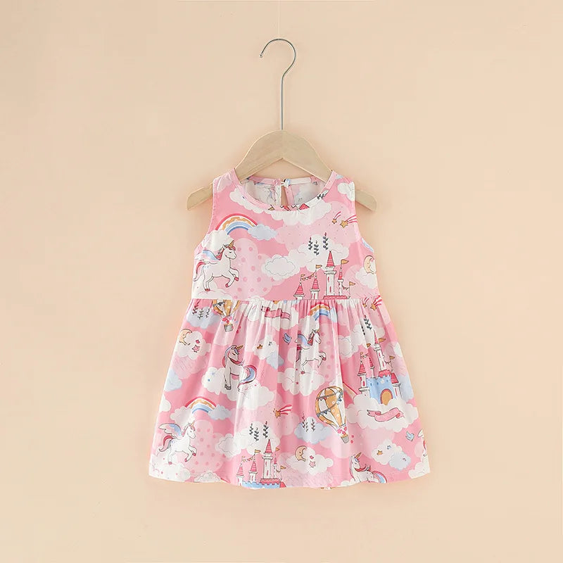 Cotton Sleeveless Flower Dress: Summer Princess Party Outfit