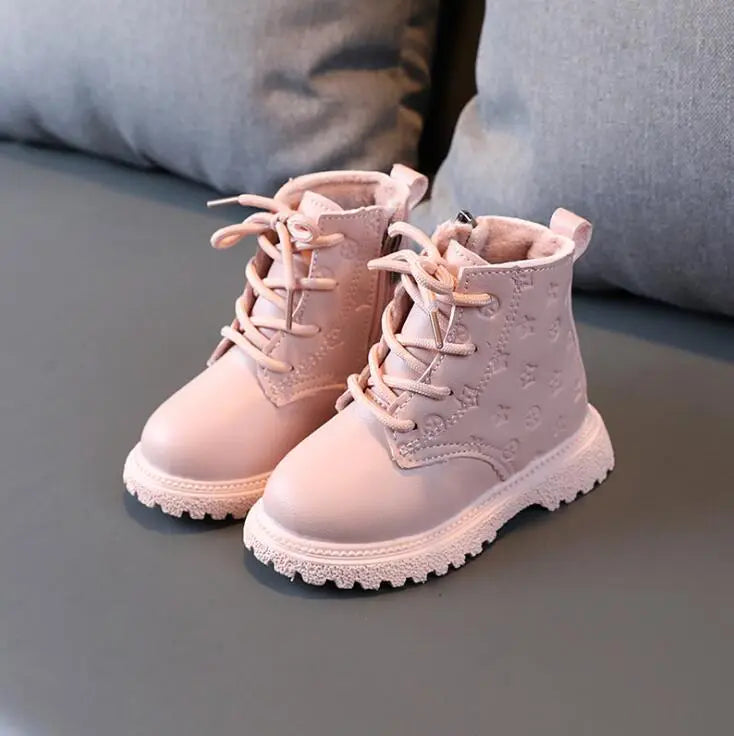 Autumn/Winter Plush Kids Boots: Fashionable & Warm
