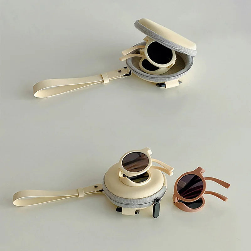 Retro Foldable Round Sunglasses for Baby