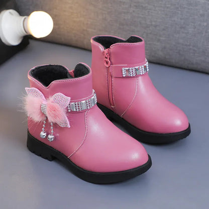 Cozy Mid-Length Leather Boots for Stylish Kids