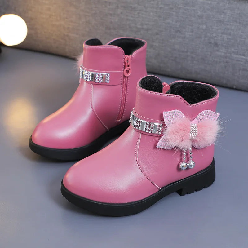 Cozy Mid-Length Leather Boots for Stylish Kids