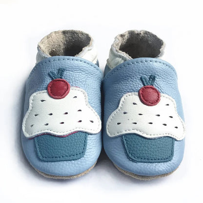 Cow Leather Baby Booties - Soft Soles, Non-Slip Infant Shoes