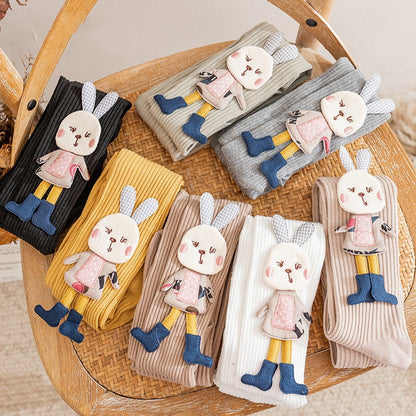Pantyhose of Knitted Cartoon Rabbit Kids Girls Tight