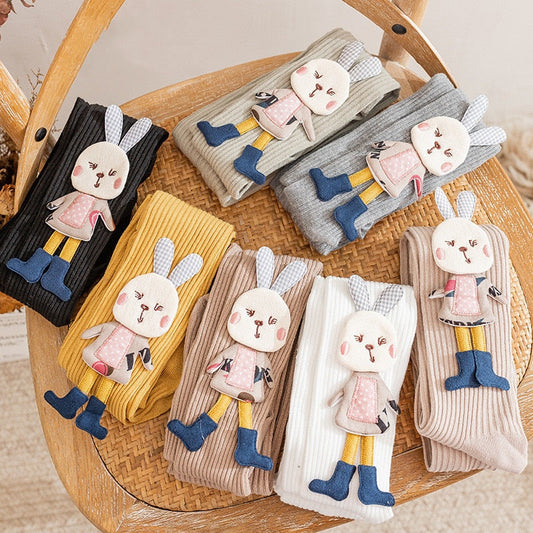 Pantyhose of Knitted Cartoon Rabbit Kids Girls Tight