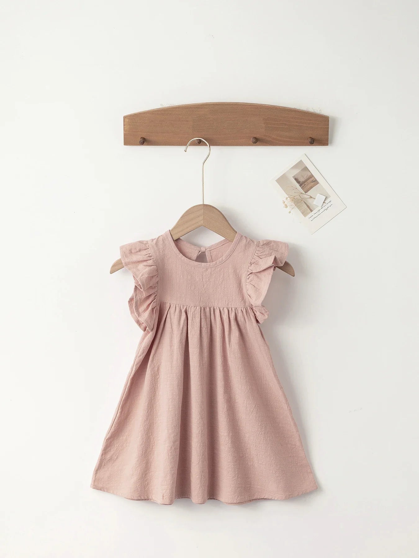 Baby Girls' Tie-back Overall Dress: Cotton Summer Casual Wear
