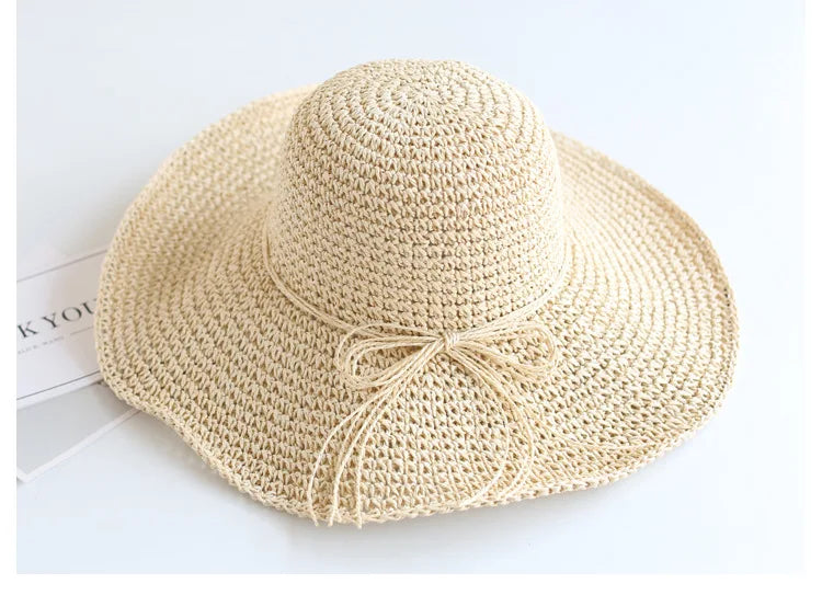 Child Summer Straw Hat: Foldable Beach Cap