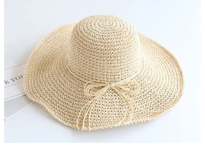 Child Summer Straw Hat: Foldable Beach Cap