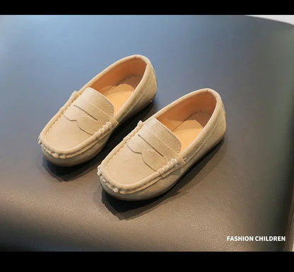 Stylish Solid Color Leather Shoes for Boys