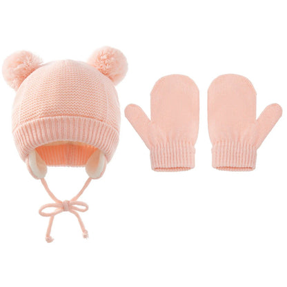 Cute Knitted Pompom Baby Hat & Glove - Winter Essential for Newborns