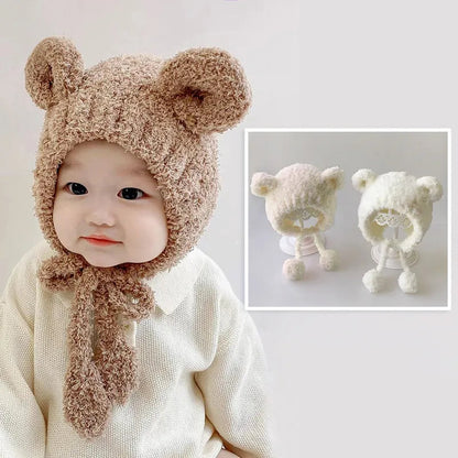 Cute Cartoon Baby Plush Hat - Winter Warmth for Infants
