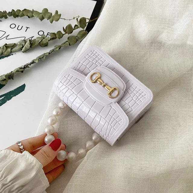 Elegant Girls Pearl Handle Jelly Mini Bag.
