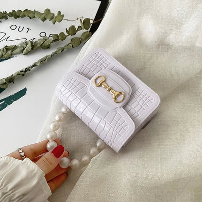 Elegant Girls Pearl Handle Jelly Mini Bag.