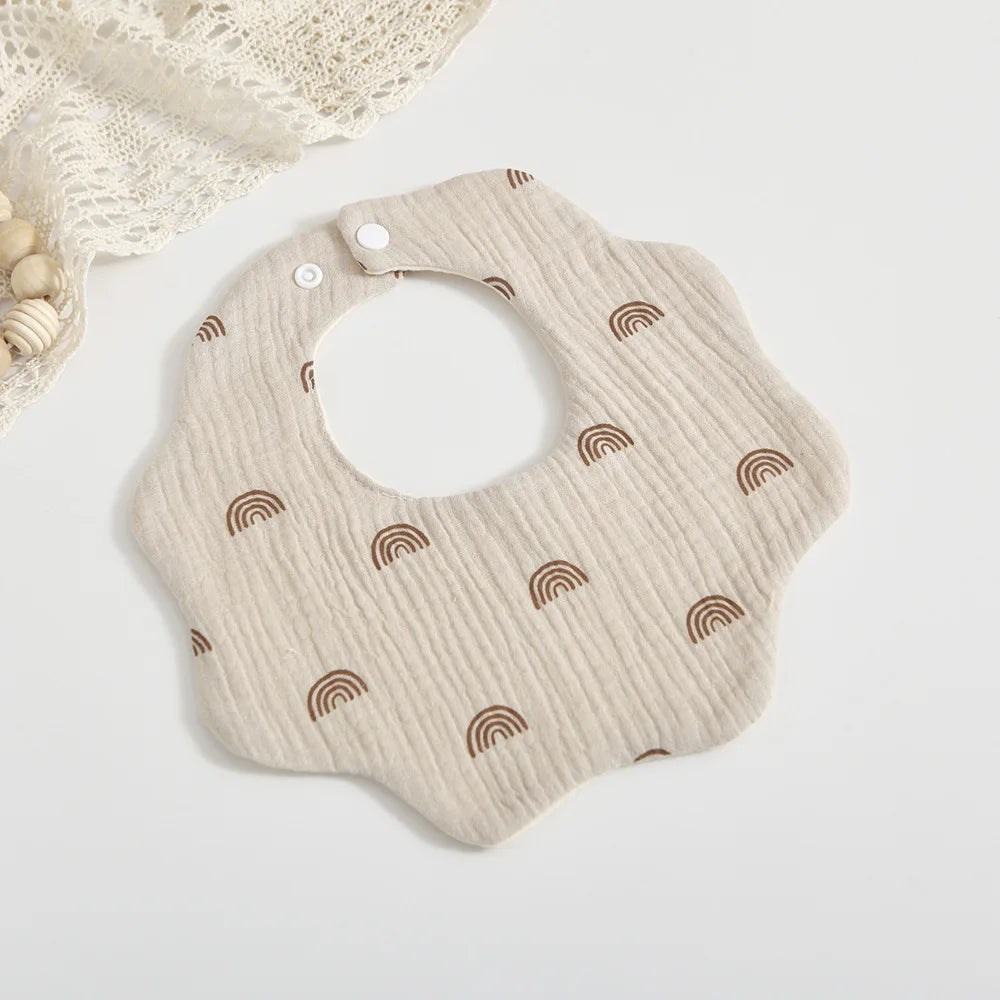 Soft Cotton Petal Print Baby Feeding Bibs