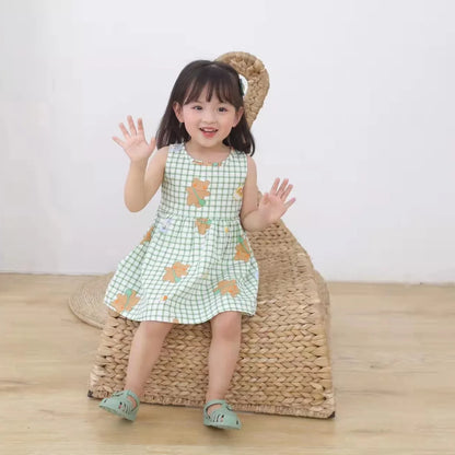 Cotton Sleeveless Flower Dress: Summer Princess Party Outfit