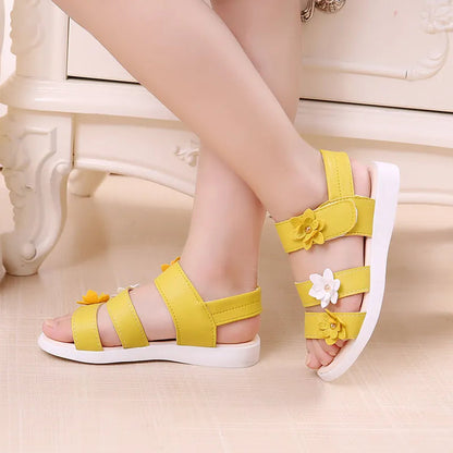 Girl's Summer Floral Sandals - Princess Fashion