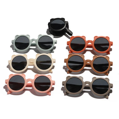 Bear Shaped Foldable Retro Sunglasses.