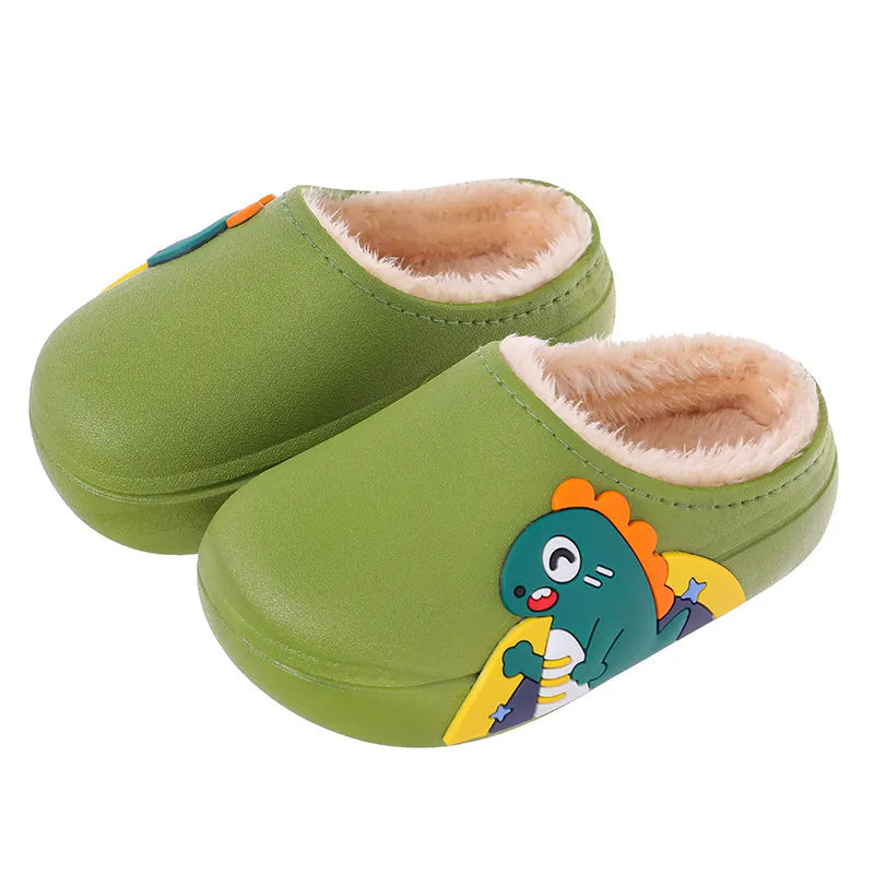 Cartoon Winter Slippers - Warm, Waterproof, Non-Slip for Kids and Parents