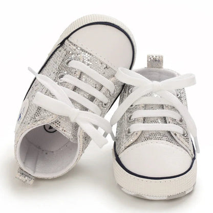 Baby Sequined Canvas Shoes - Stylish Casual First Walking Shoes